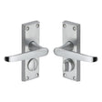 Heritage Brass Door Furniture Satin Chrome / Privacy Handles Heritage Brass - Door Handle for Privacy Set Victoria Short Design Satin Chrome F