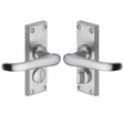 Heritage Brass Door Furniture Satin Chrome / Privacy Handles Heritage Brass - Door Handle for Privacy Set Windsor Short Design Satin Chrome Fi
