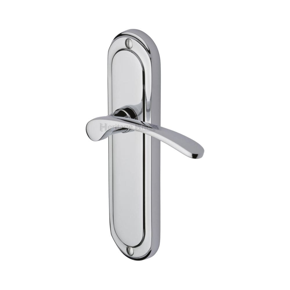 Heritage Brass Door Furniture Polished Chrome / Latch Handles Heritage Brass - Door Handle Lever Latch Ambassador Design Polished Chrome Finish