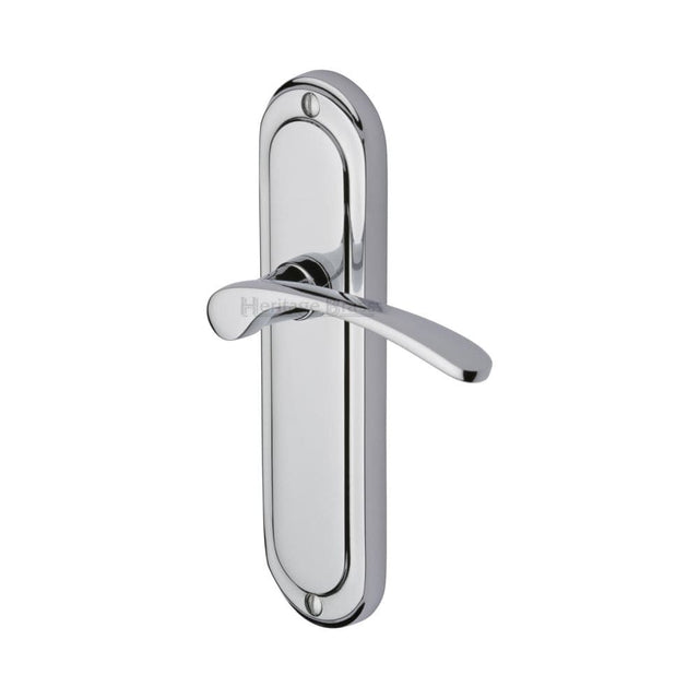 Heritage Brass Door Furniture Polished Chrome / Latch Handles Heritage Brass - Door Handle Lever Latch Ambassador Design Polished Chrome Finish