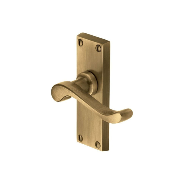 Heritage Brass Door Furniture Antique Brass / Latch Handles Heritage Brass - Door Handle Lever Latch Bedford Short Design Antique Brass Finish