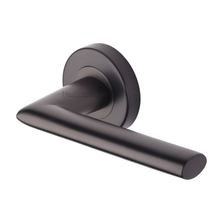 Heritage Brass Door Furniture Matt Bronze / Round Rose Heritage Brass - Door Handle Lever Latch on Round Rose Admiralty Design Matt Bro