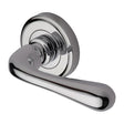 Heritage Brass Door Furniture Polished Chrome / Round Rose Heritage Brass - Door Handle Lever Latch on Round Rose Charlbury Design Polished Chr