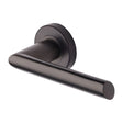 Heritage Brass Door Furniture Matt Bronze / Round Rose Heritage Brass - Door Handle Lever Latch on Round Rose Mercury Design Matt Bronz