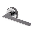 Heritage Brass Door Furniture Polished Chrome / Round Rose Heritage Brass - Door Handle Lever Latch on Round Rose Pyramid Design Polished Chrom