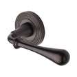 Heritage Brass Door Furniture Matt Bronze / Round Rose Heritage Brass - Door Handle Lever Latch on Round Rose Roma Reeded Design Matt B