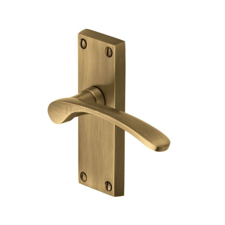 Heritage Brass Door Furniture Antique Brass / Latch Handles Heritage Brass - Door Handle Lever Latch Sophia Short Design Antique Brass Finish