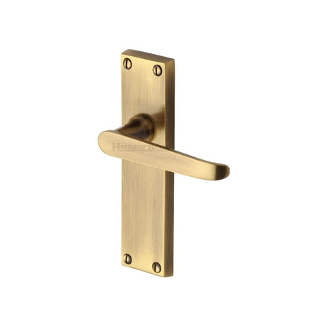 Heritage Brass Door Furniture Antique Brass / Latch Handles Heritage Brass - Door Handle Lever Latch Victoria Design Antique Brass Finish