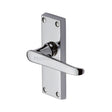 Heritage Brass Door Furniture Polished Chrome / Latch Handles Heritage Brass - Door Handle Lever Latch Victoria Short Design Polished Chrome Finis