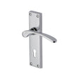 Heritage Brass Door Furniture Polished Chrome / Std. Lock Handles Heritage Brass - Door Handle Lever Lock Sophia Design Polished Chrome Finish