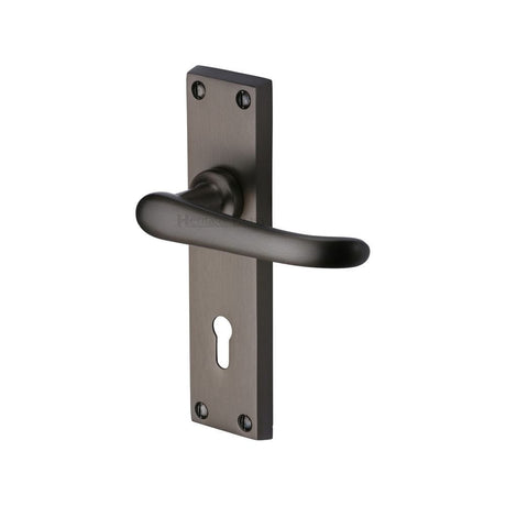 Heritage Brass Door Furniture Matt Bronze / Std. Lock Handles Heritage Brass - Door Handle Lever Lock Windsor Design Matt Bronze Finish