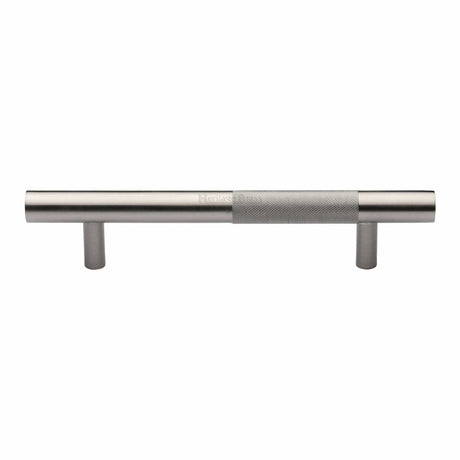Heritage Brass Door Furniture Satin Nickel / Pull Handles (Bolt Through) Heritage Brass - Door Pull Handle Bar Knurled Design 305mm Satin Nickel Finish