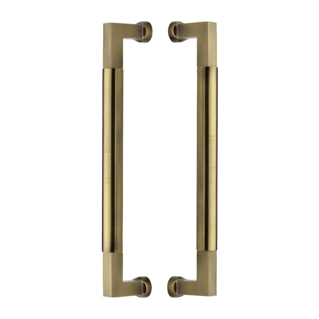 Heritage Brass Door Furniture Antique Brass / Back to Back Fixing Pack Heritage Brass - Door Pull Handle Bauhaus Design 330mm Antique Brass Finish
