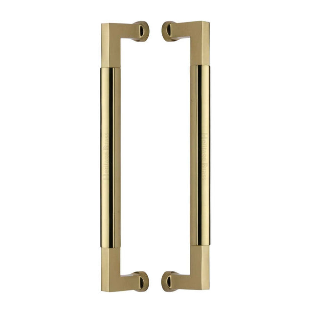 Heritage Brass Door Furniture Polished Brass / Back to Back Fixing Pack Heritage Brass - Door Pull Handle Bauhaus Design 330mm Polished Brass Finish
