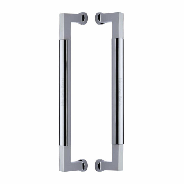 Heritage Brass Door Furniture Polished Chrome / Back to Back Fixing Pack Heritage Brass - Door Pull Handle Bauhaus Design 330mm Polished Chrome Finish