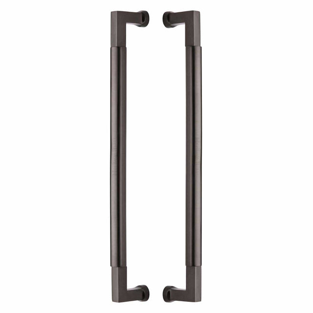 Heritage Brass Door Furniture Matt Bronze / Back to Back Fixing Pack Heritage Brass - Door Pull Handle Bauhaus Design 483mm Matt Bronze Finish
