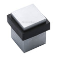Heritage Brass Door Furniture Satin Chrome / Floor Door Stop Heritage Brass - Door Stop Square Floor Mounted Design Satin Chrome Finish