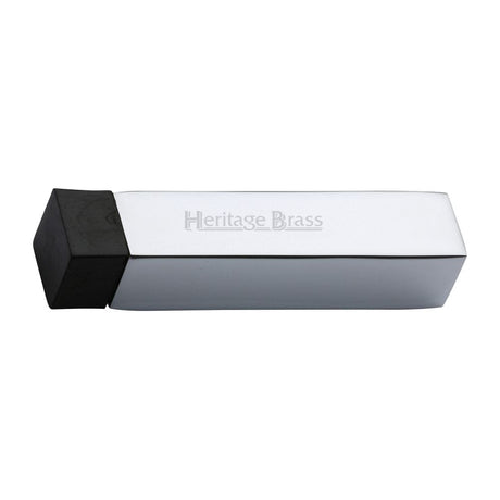 Heritage Brass Door Furniture Polished Chrome / Projection Door Stop Heritage Brass - Door Stop Square Wall Mounted Design Polished Chrome Finish