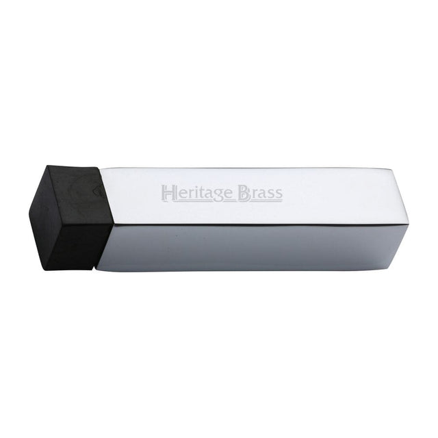 Heritage Brass Door Furniture Polished Chrome / Projection Door Stop Heritage Brass - Door Stop Square Wall Mounted Design Polished Chrome Finish