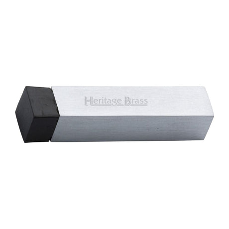 Heritage Brass Door Furniture Satin Chrome / Projection Door Stop Heritage Brass - Door Stop Square Wall Mounted Design Satin Chrome Finish