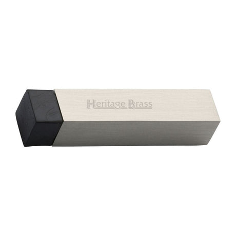 Heritage Brass Door Furniture Satin Nickel / Projection Door Stop Heritage Brass - Door Stop Square Wall Mounted Design Satin Nickel Finish