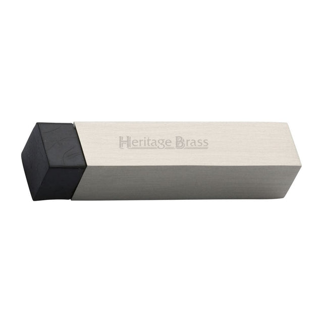 Heritage Brass Door Furniture Satin Nickel / Projection Door Stop Heritage Brass - Door Stop Square Wall Mounted Design Satin Nickel Finish