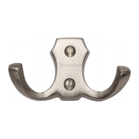 Heritage Brass Accessories Satin Nickel / Double Coat Hooks Heritage Brass - Double Coat Hook Satin Nickel Finish