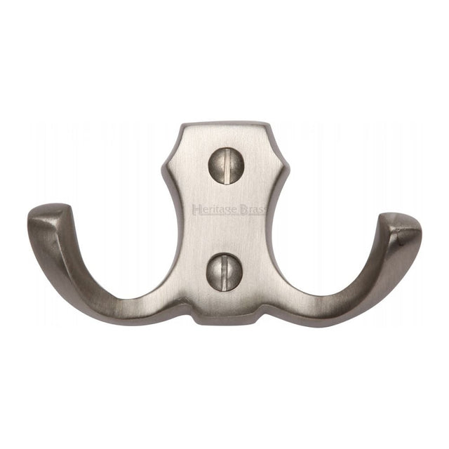 Heritage Brass Accessories Satin Nickel / Double Coat Hooks Heritage Brass - Double Coat Hook Satin Nickel Finish