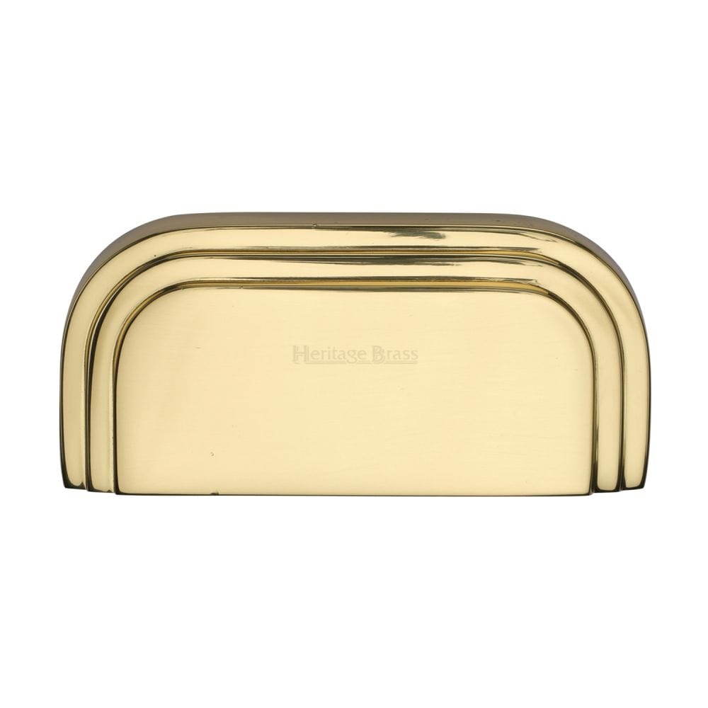 Heritage Brass Cabinet Hardware Polished Brass / Cabinet Cup Pulls / 76mm c/c Heritage Brass - Drawer Cup Pull Bauhaus Design 76mm CTC Polished Brass Finish