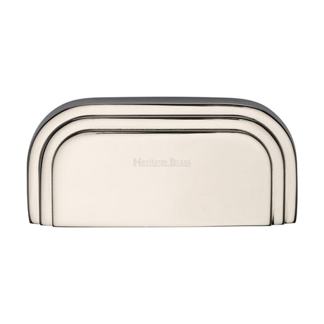 Heritage Brass Cabinet Hardware Polished Nickel / Cabinet Cup Pulls / 76mm c/c Heritage Brass - Drawer Cup Pull Bauhaus Design 76mm CTC Polished Nickel Finish