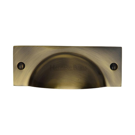 Heritage Brass Cabinet Hardware Antique Brass / Cabinet Cup Pulls Heritage Brass - Drawer Cup Pull Cheshire Design Antique Brass Finish