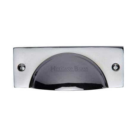 Heritage Brass Cabinet Hardware Polished Chrome / Cabinet Cup Pulls Heritage Brass - Drawer Cup Pull Cheshire Design Polished Chrome Finish
