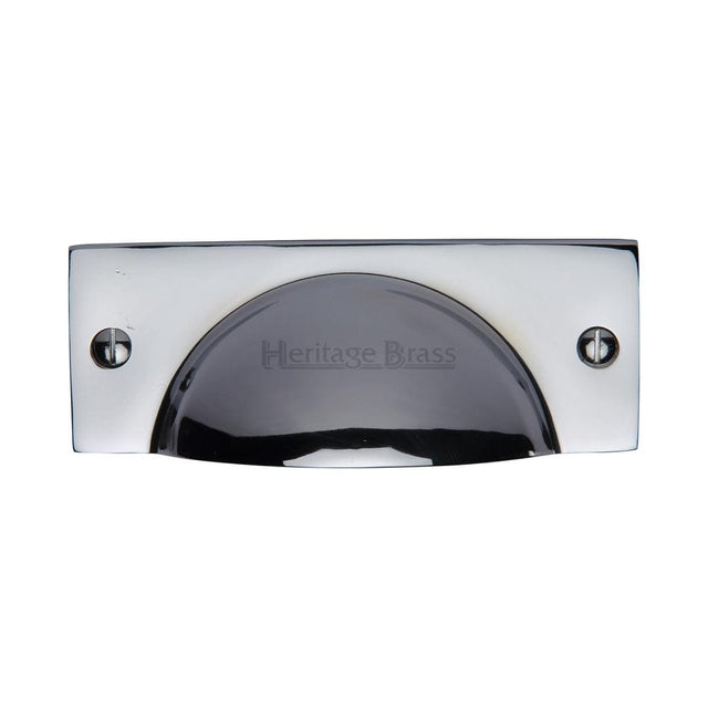 Heritage Brass Cabinet Hardware Polished Chrome / Cabinet Cup Pulls Heritage Brass - Drawer Cup Pull Cheshire Design Polished Chrome Finish