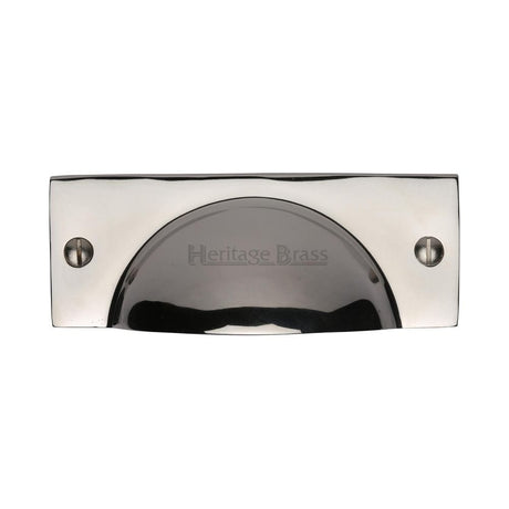 Heritage Brass Cabinet Hardware Polished Nickel / Cabinet Cup Pulls Heritage Brass - Drawer Cup Pull Cheshire Design Polished Nickel Finish