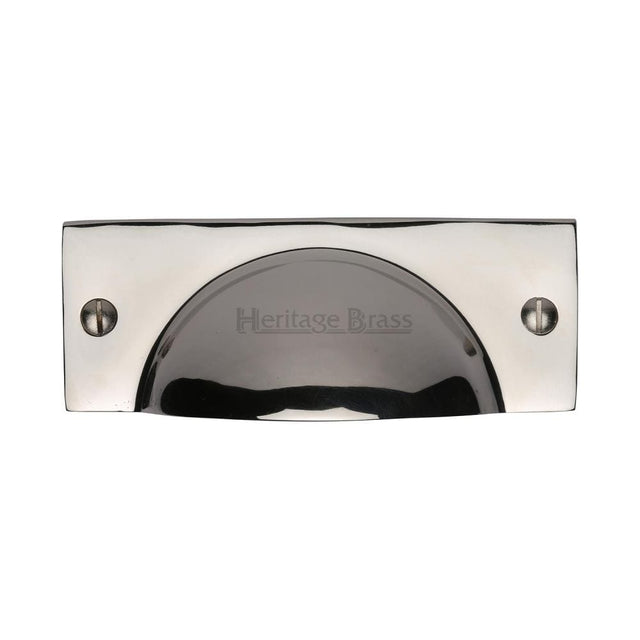 Heritage Brass Cabinet Hardware Polished Nickel / Cabinet Cup Pulls Heritage Brass - Drawer Cup Pull Cheshire Design Polished Nickel Finish