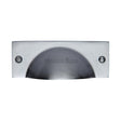 Heritage Brass Cabinet Hardware Satin Chrome / Cabinet Cup Pulls Heritage Brass - Drawer Cup Pull Cheshire Design Satin Chrome Finish