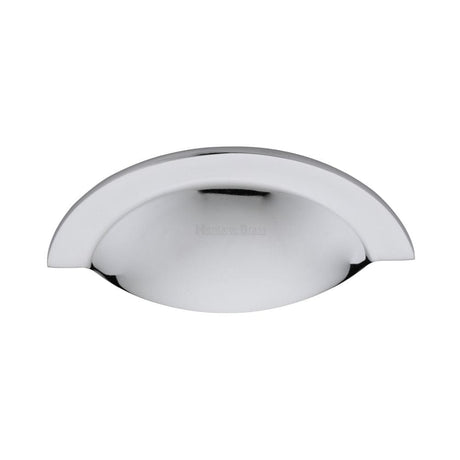Heritage Brass Cabinet Hardware Polished Chrome / Cabinet Cup Pulls / 57mm c/c Heritage Brass - Drawer Cup Pull Crescent Design Polished Chrome Finish