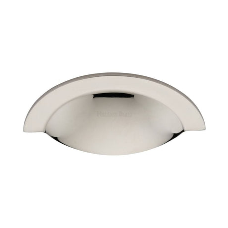 Heritage Brass Cabinet Hardware Polished Nickel / Cabinet Cup Pulls / 57mm c/c Heritage Brass - Drawer Cup Pull Crescent Design Polished Nickel Finish