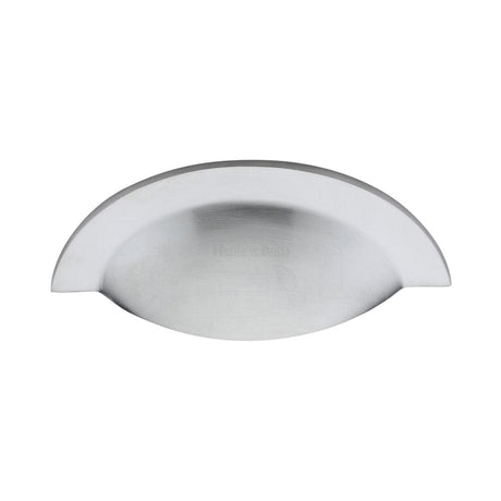 Heritage Brass Cabinet Hardware Satin Chrome / Cabinet Cup Pulls / 57mm c/c Heritage Brass - Drawer Cup Pull Crescent Design Satin Chrome Finish