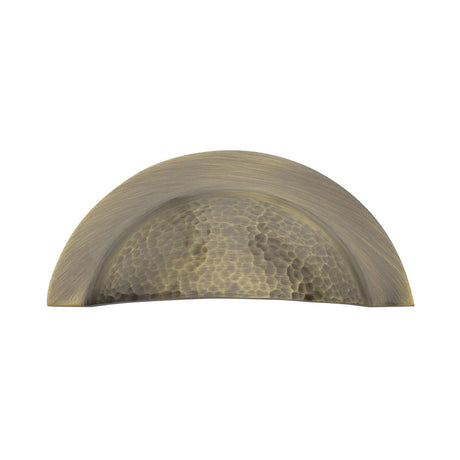 Heritage Brass Cabinet Hardware Antique Brass / Cabinet Cup Pulls / 57mm c/c Heritage Brass - Drawer Cup Pull Crescent Hammered Design Antique Brass finish