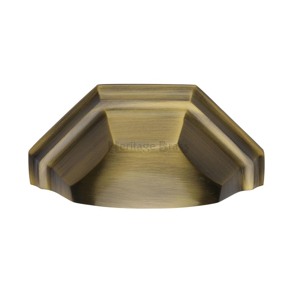 Heritage Brass Cabinet Hardware Antique Brass / Cabinet Cup Pulls / 89mm c/c Heritage Brass - Drawer Cup Pull Deco Design 89mm CTC Antique Brass Finish