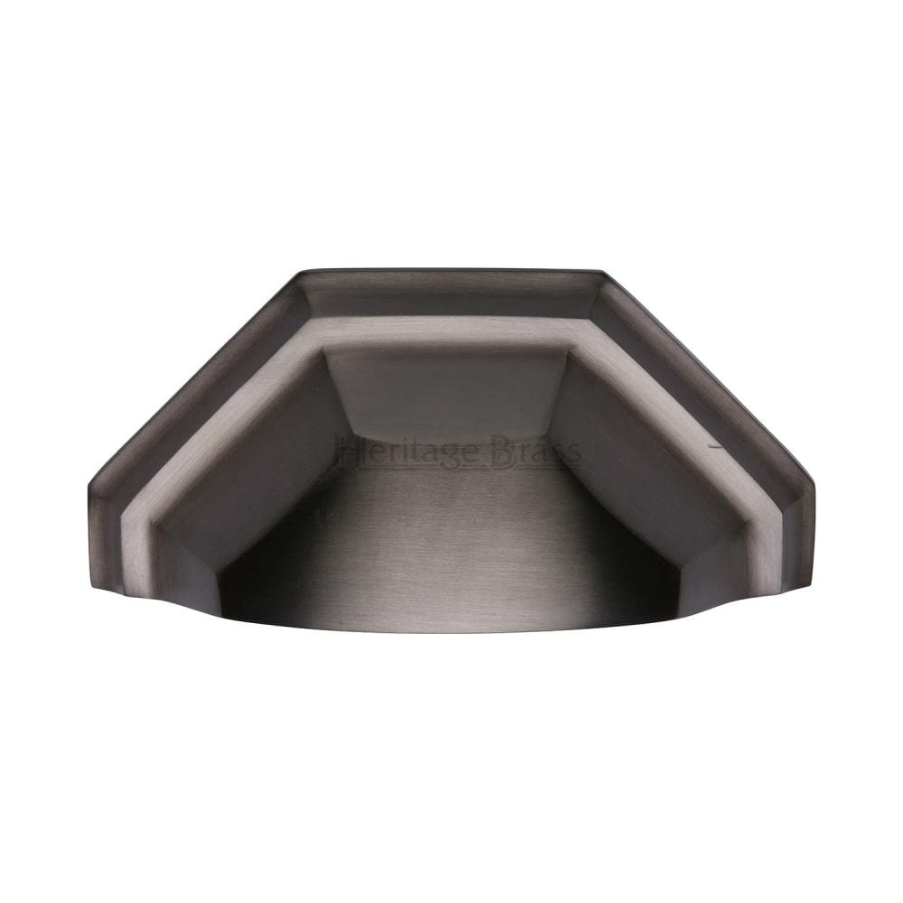 Heritage Brass Cabinet Hardware Matt Bronze / Cabinet Cup Pulls / 89mm c/c Heritage Brass - Drawer Cup Pull Deco Design 89mm CTC Matt Bronze Finish
