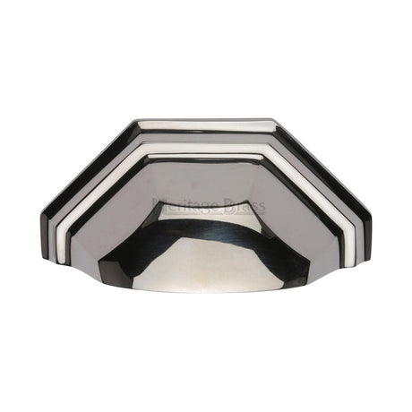 Heritage Brass Cabinet Hardware Polished Nickel / Cabinet Cup Pulls / 89mm c/c Heritage Brass - Drawer Cup Pull Deco Design 89mm CTC Polished Nickel Finish