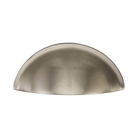 Heritage Brass Cabinet Hardware Satin Nickel / Cabinet Cup Pulls / 57mm c/c Heritage Brass - Drawer Cup Pull Half Moon Design 57mm CTC Satin Nickel Finish