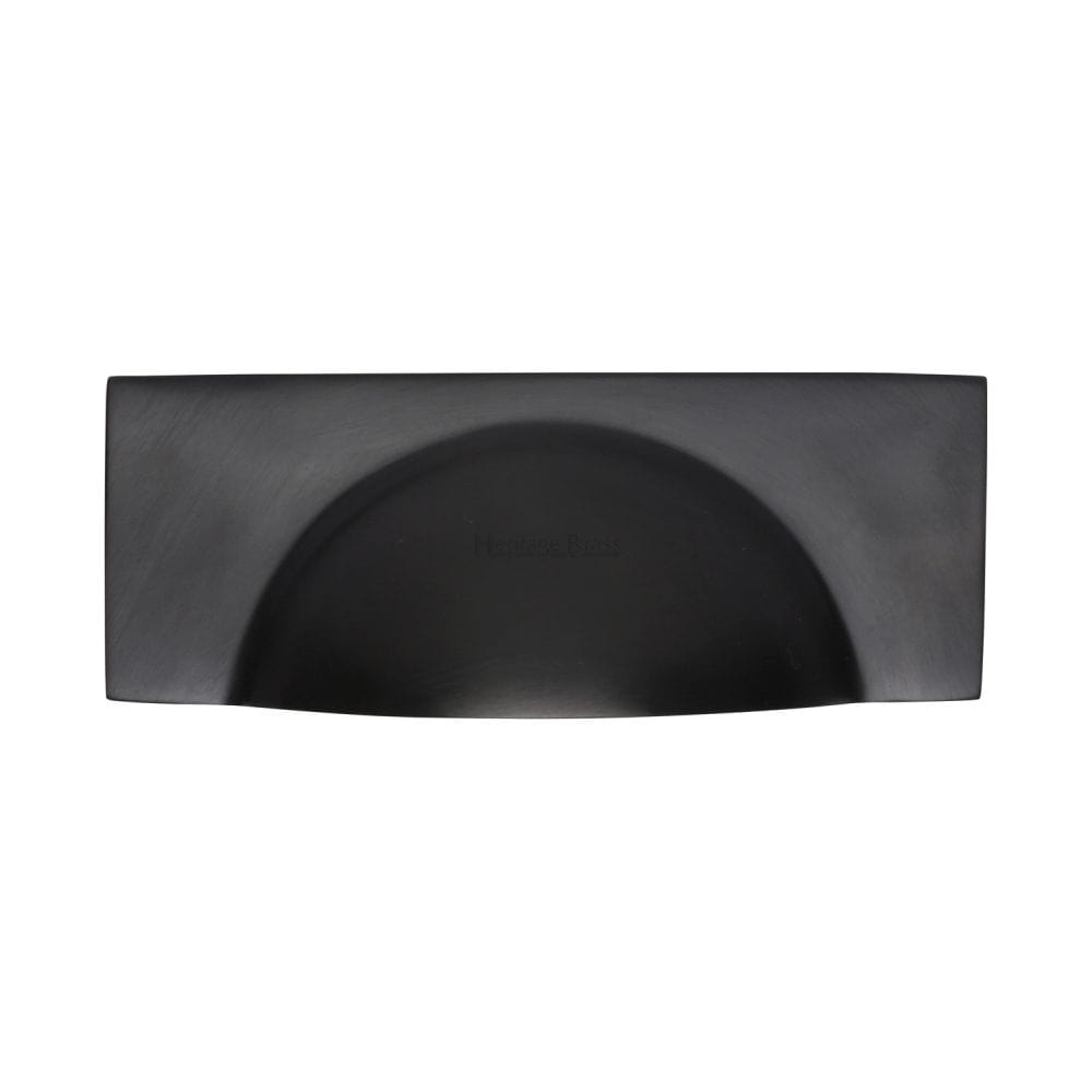 Heritage Brass Cabinet Hardware Matt Black / Cabinet Cup Pulls / 57mm c/c Heritage Brass - Drawer Cup Pull Hampshire Design 57mm CTC Matt Black Finish
