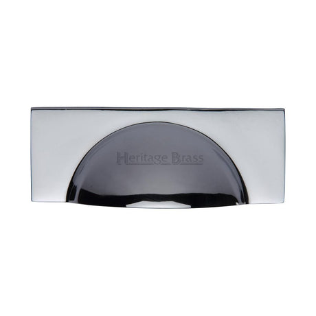 Heritage Brass Cabinet Hardware Polished Chrome / Cabinet Cup Pulls / 57mm c/c Heritage Brass - Drawer Cup Pull Hampshire Design 57mm CTC Polished Chrome Finish