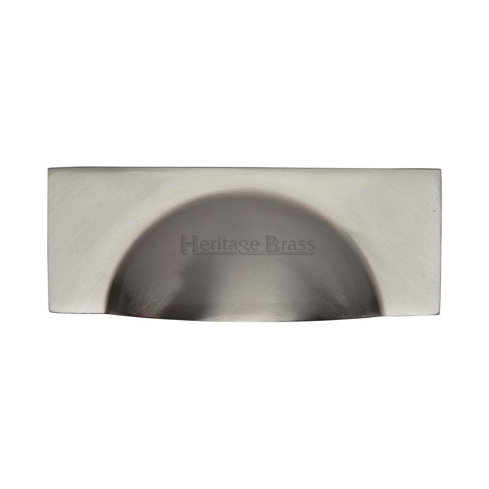 Heritage Brass Cabinet Hardware Satin Nickel / Cabinet Cup Pulls / 57mm c/c Heritage Brass - Drawer Cup Pull Hampshire Design 57mm CTC Satin Nickel Finish