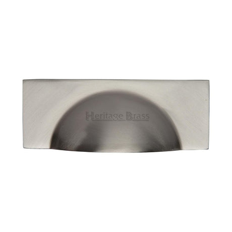 Heritage Brass Cabinet Hardware Satin Nickel / Cabinet Cup Pulls / 57mm c/c Heritage Brass - Drawer Cup Pull Hampshire Design 57mm CTC Satin Nickel Finish