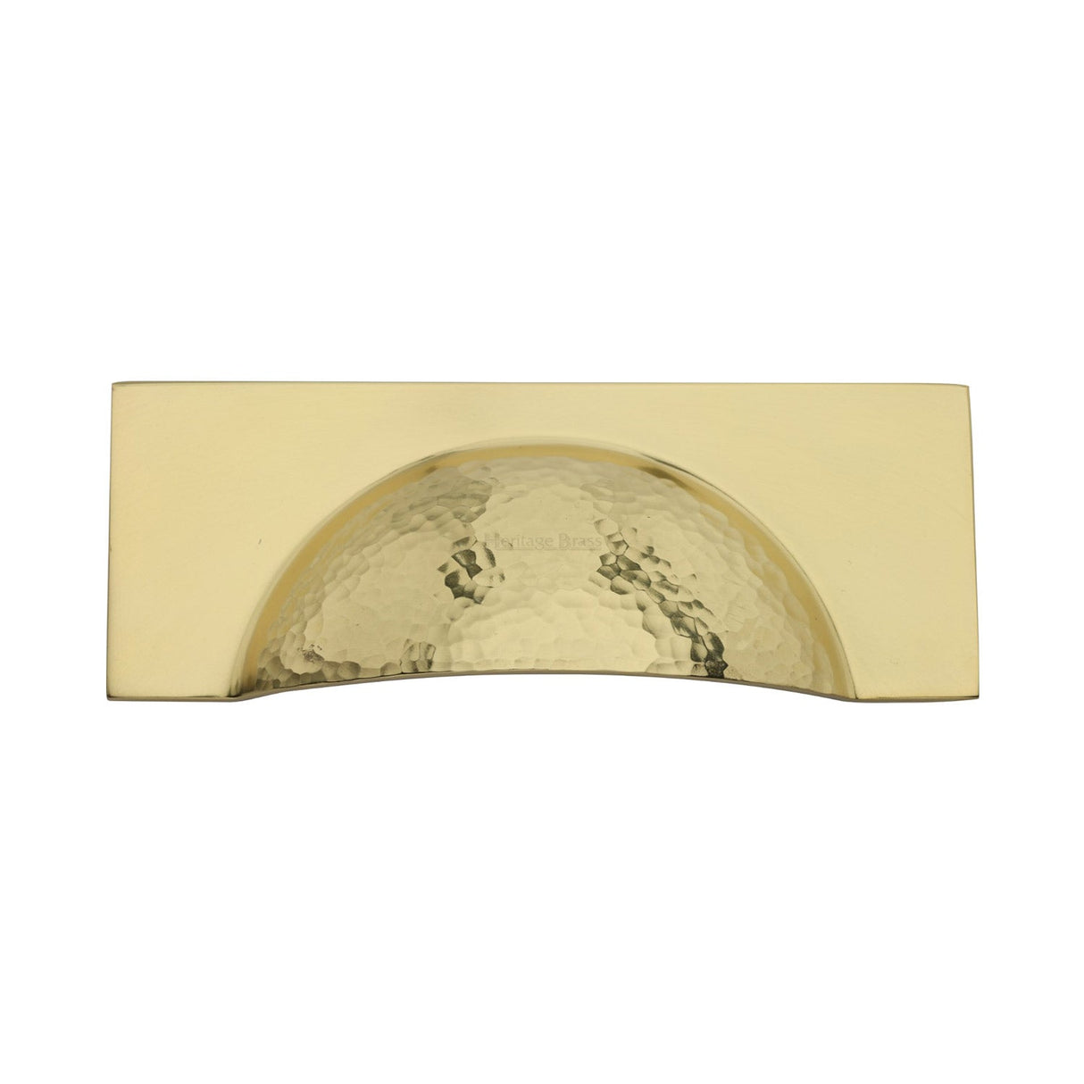 Heritage Brass Cabinet Hardware Polished Brass / Cabinet Cup Pulls / 57mm c/c Heritage Brass - Drawer Cup Pull Hampshire Hammered Design 57mm CTC Polished Brass Finish