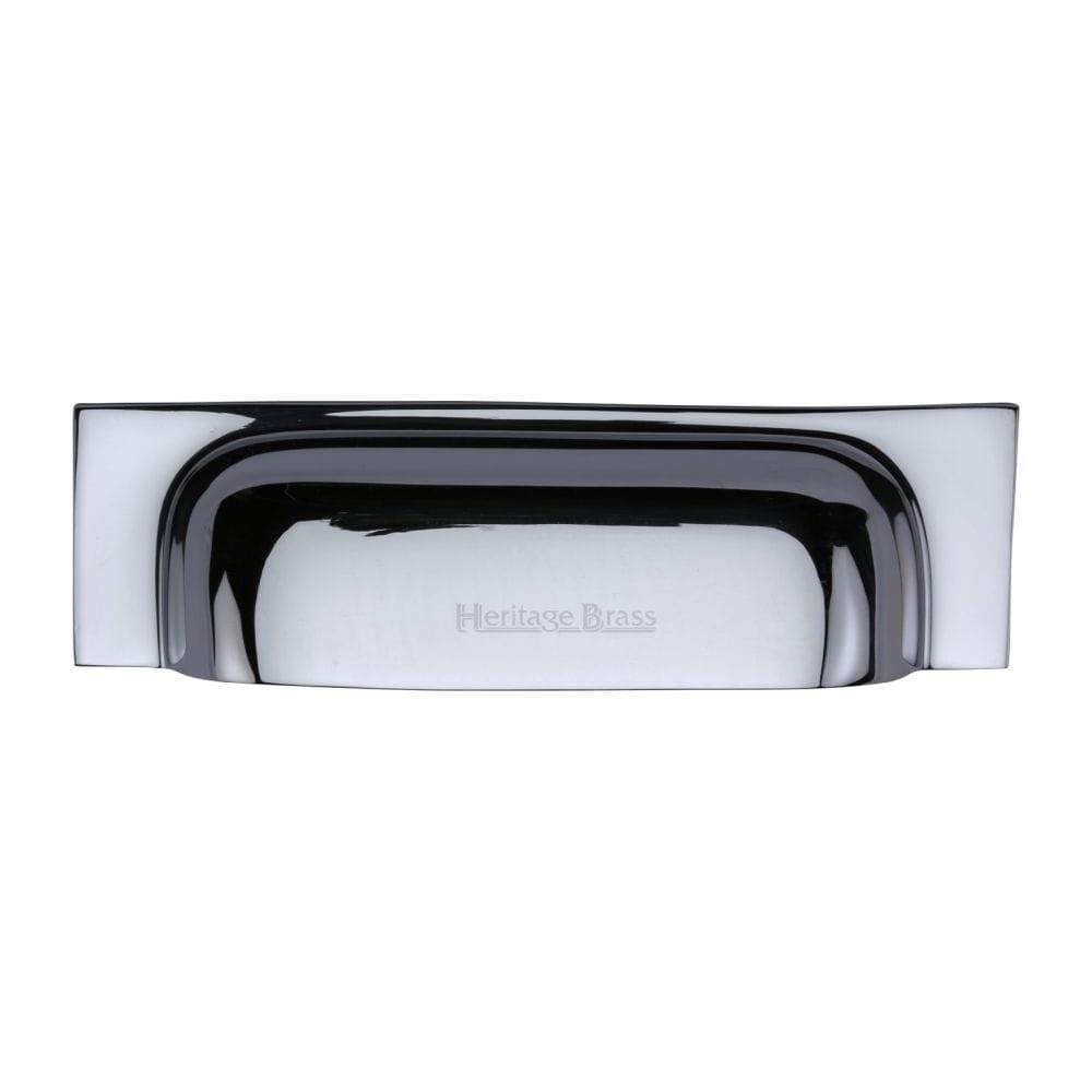 Heritage Brass Cabinet Hardware Polished Chrome / Cabinet Cup Pulls / 152 / 178mm c/c Heritage Brass - Drawer Cup Pull Military Design 152mm CTC Polished Chrome Finish